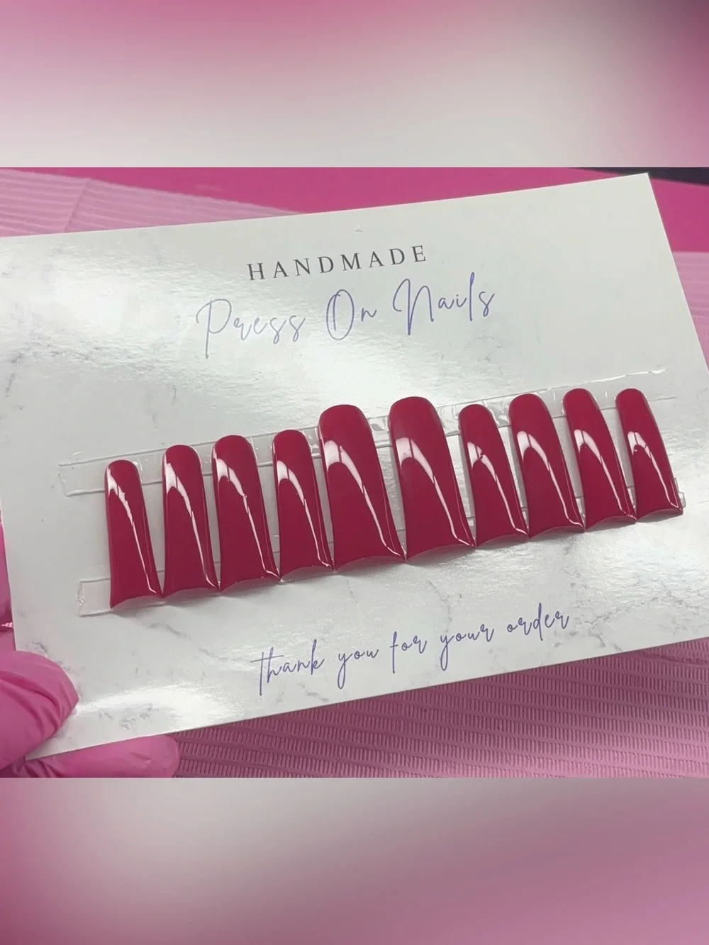 2XL duck press on nails solid color handmade custom builder gel